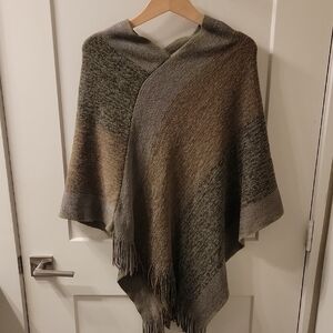 Multicolor Fringe Poncho